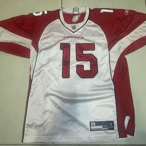 Arizona Cardinals Jersey Mens XL White Red NFL Football Steve Breaston Reebok
